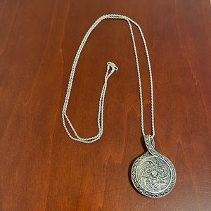 Vintage Reversible Sterling Silver, Marcasite, and Black Stone (Onyx?) Necklace